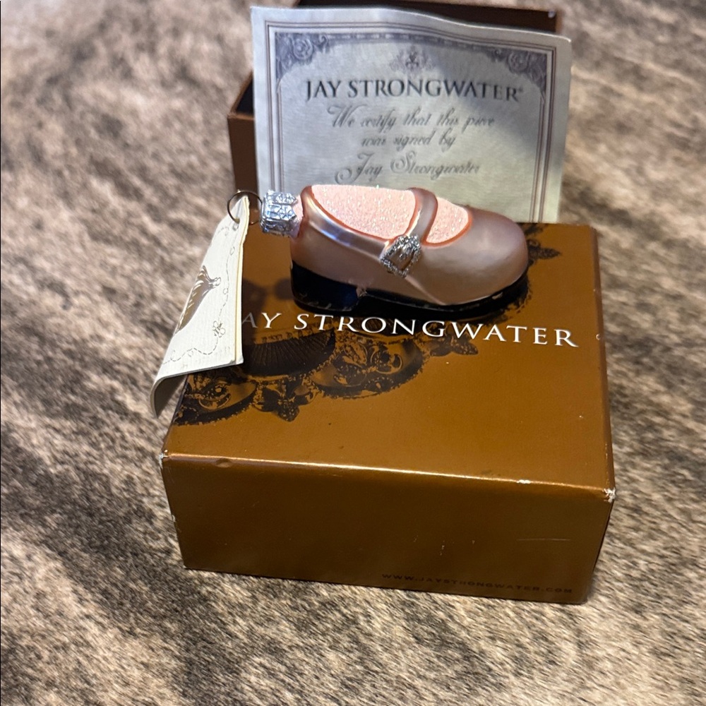 Jay Strongwater Blush Pink Shoe Ornament